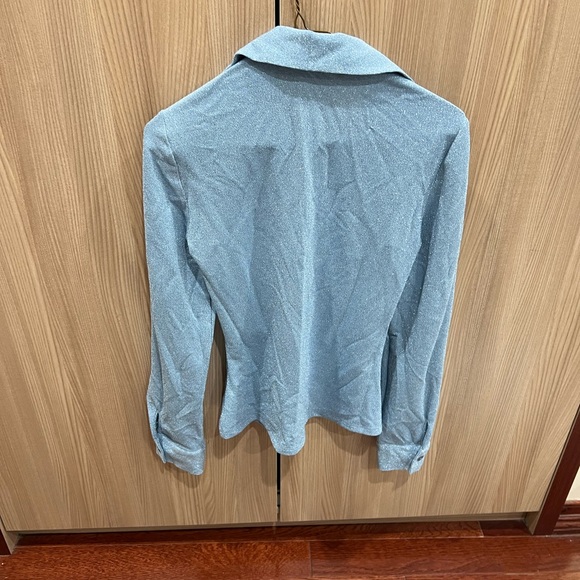 NWT ZARA OPEN DETAIL RUCHED TOP BLUE SIZE XS 4437/040/406 - Picture 5 of 9